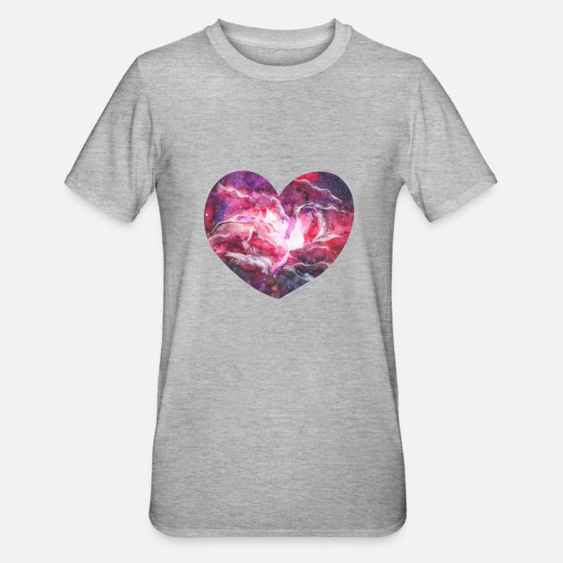 Coeur de l'espace - T-shirt polycoton Unisexe - gris chiné
