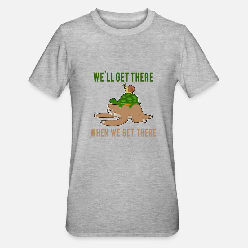 Sloth Running Team - "Nous y arriverons" - T-shirt polycoton Unisexe - gris chiné