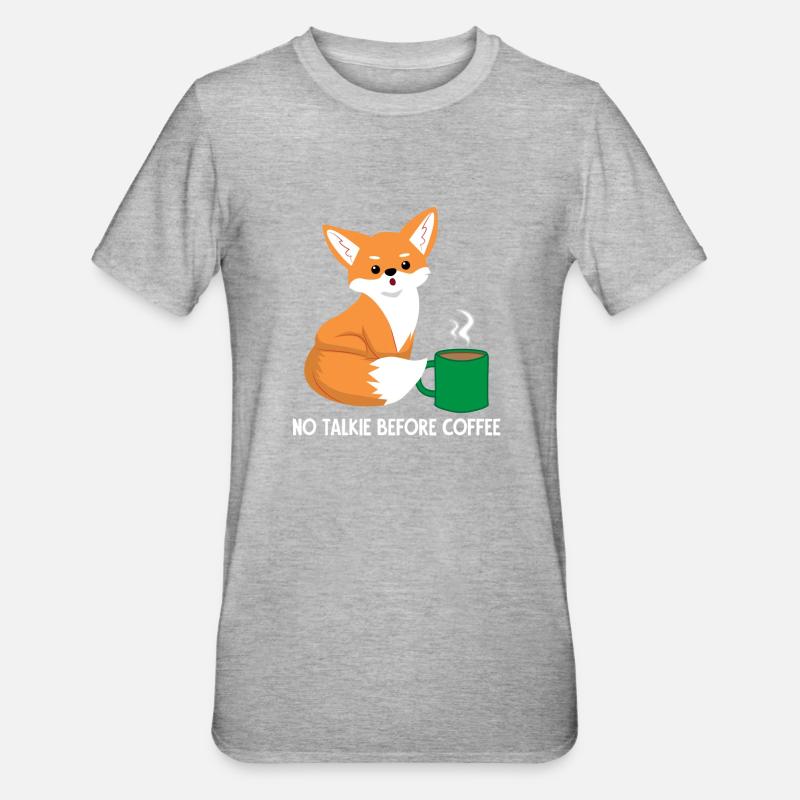 Fox - vixen - fox lovers - coffee - Unisex Polycotton T-Shirt - heather grey