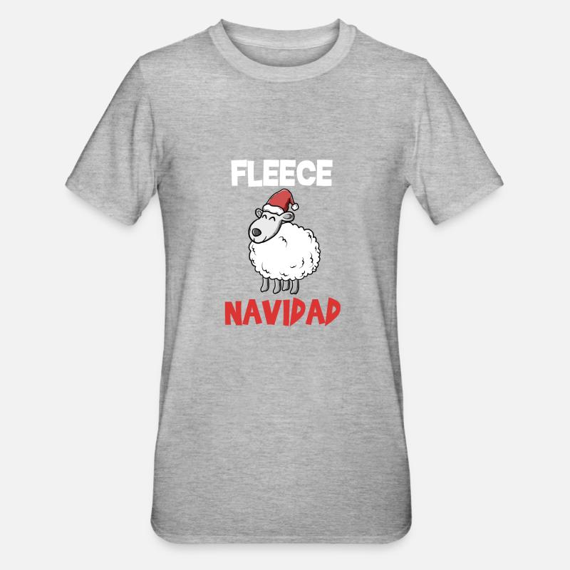 Fleece Navidad mouton doux Noël cadeau - T-shirt polycoton Unisexe - gris chiné