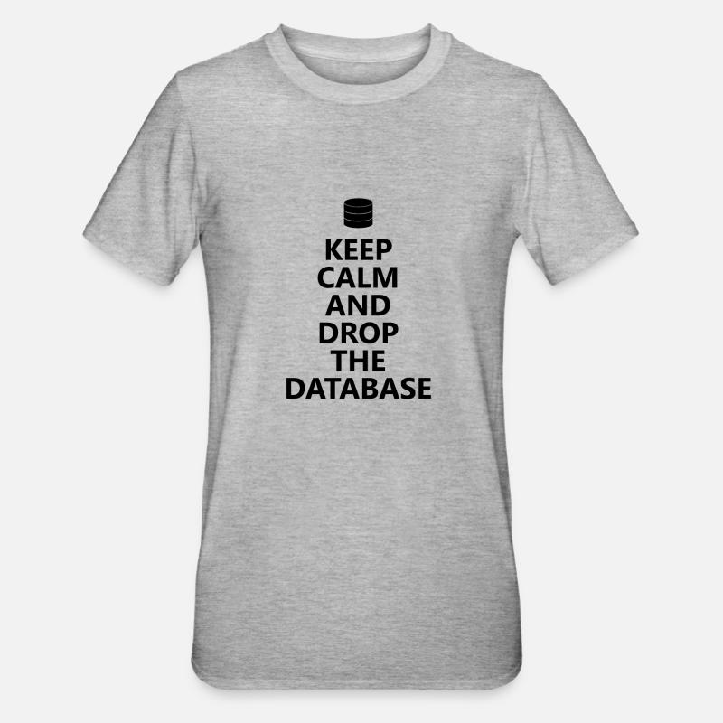 Database admin - keep calm - Unisex Polycotton T-Shirt - heather grey