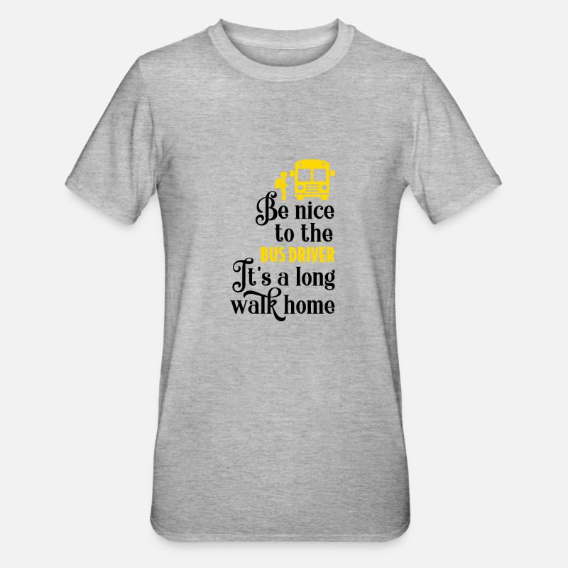 Busfahrer Geschenk - Unisex Polycotton T-Shirt - Grau meliert