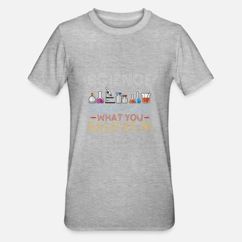Expériences cadeaux science faits - T-shirt polycoton Unisexe - gris chiné