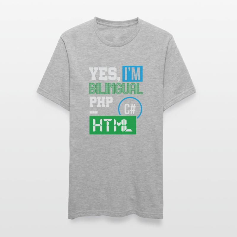 Computerprogrammierer Humor Ja, ich bin zweisprachig HTML Unisex Polycotton T-Shirt