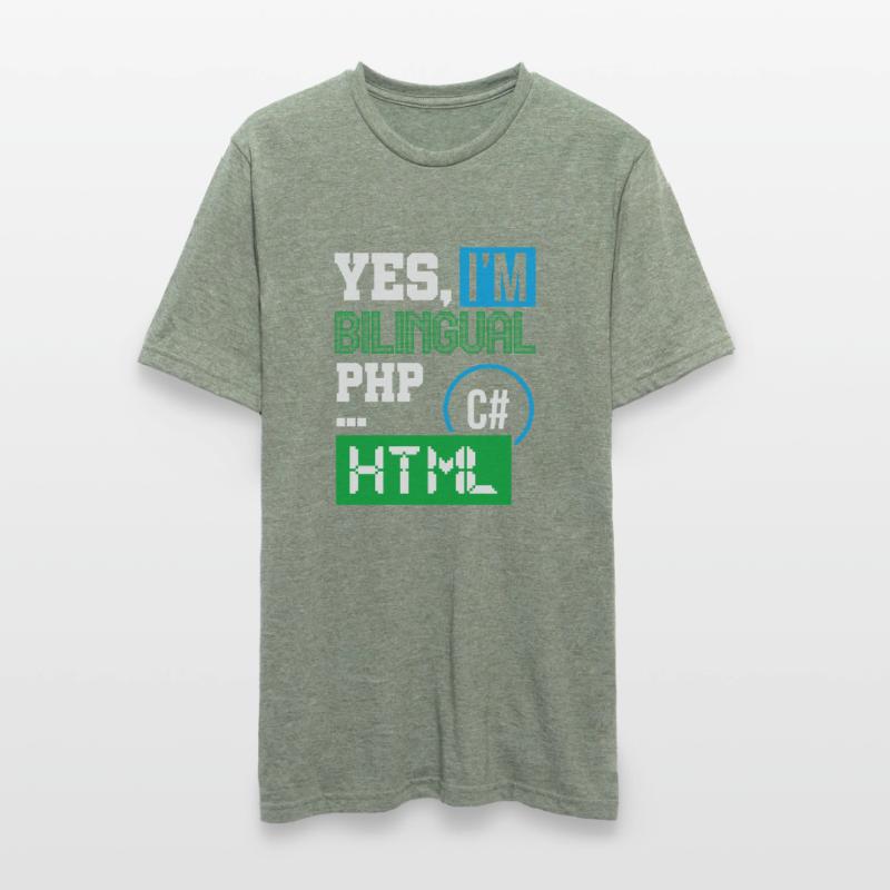 Computerprogrammierer Humor Ja, ich bin zweisprachig HTML Unisex Polycotton T-Shirt