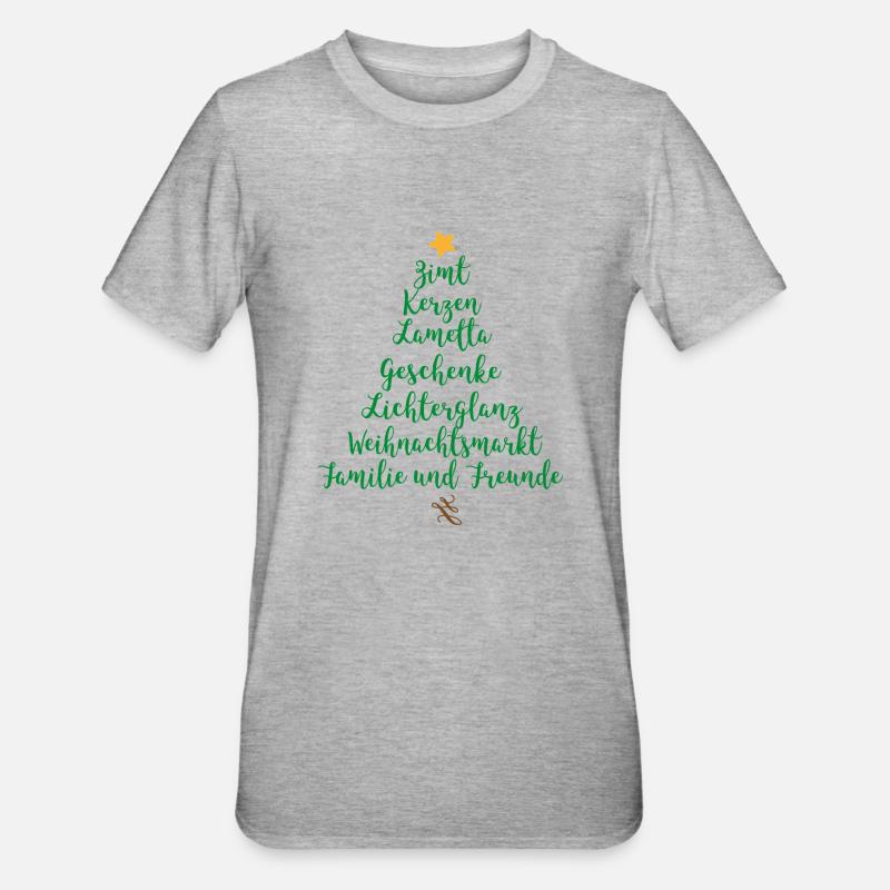 Weihnachten - Unisex Polycotton T-Shirt - Grau meliert