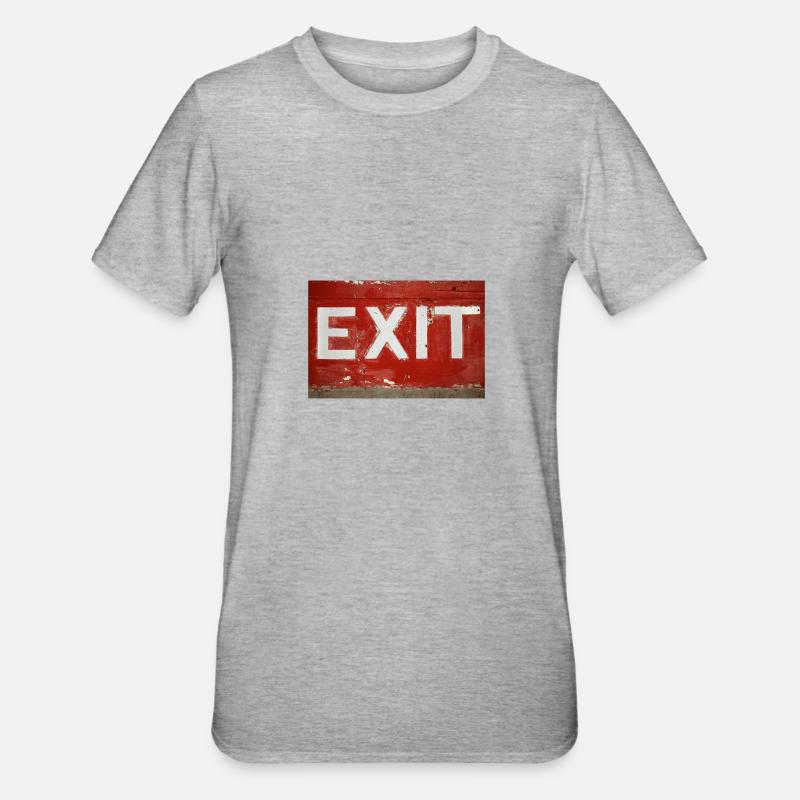 cooles exit shirt design rot - Unisex Polycotton T-Shirt - Grau meliert