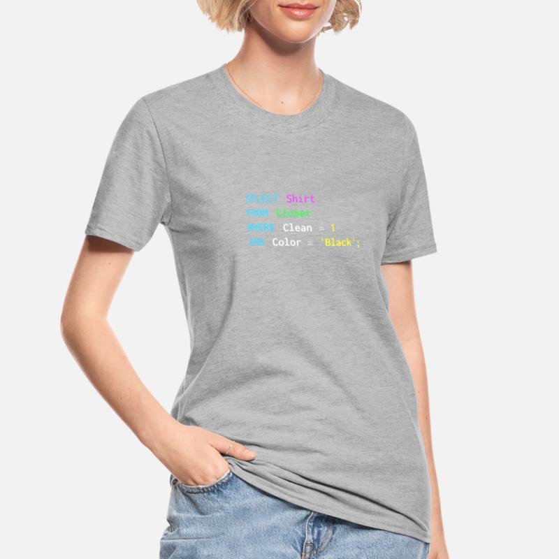 Conception SQL amusante pour les programmeurs sql, DBA, T-shirt polycoton Unisexe