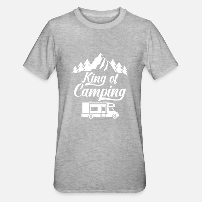 Camping, camping, gift, camping - Unisex Polycotton T-Shirt - heather grey