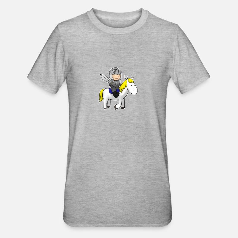 Petit chevalier à cheval - T-shirt polycoton Unisexe - gris chiné