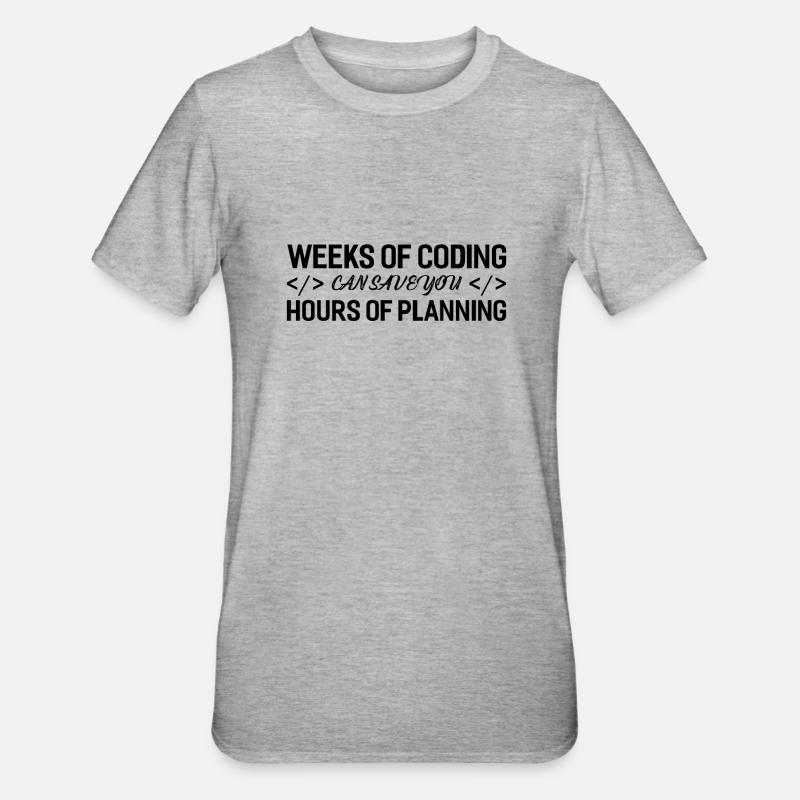 Programmer Weeks Of Coding - Unisex Polycotton T-Shirt - heather grey