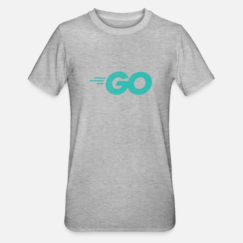 Go-Programmiersprache mit Go-Logo in Not - Unisex Polycotton T-Shirt - Grau meliert
