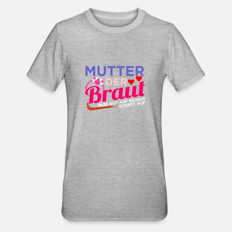Brautmutter Hochzeit Heirat - Unisex Polycotton T-Shirt - Grau meliert