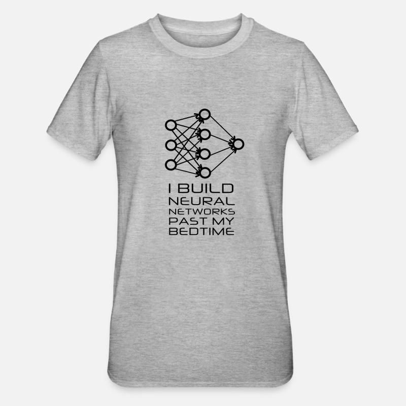 Neuronales Netzwerk - Machine Learning - Unisex Polycotton T-Shirt - Grau meliert