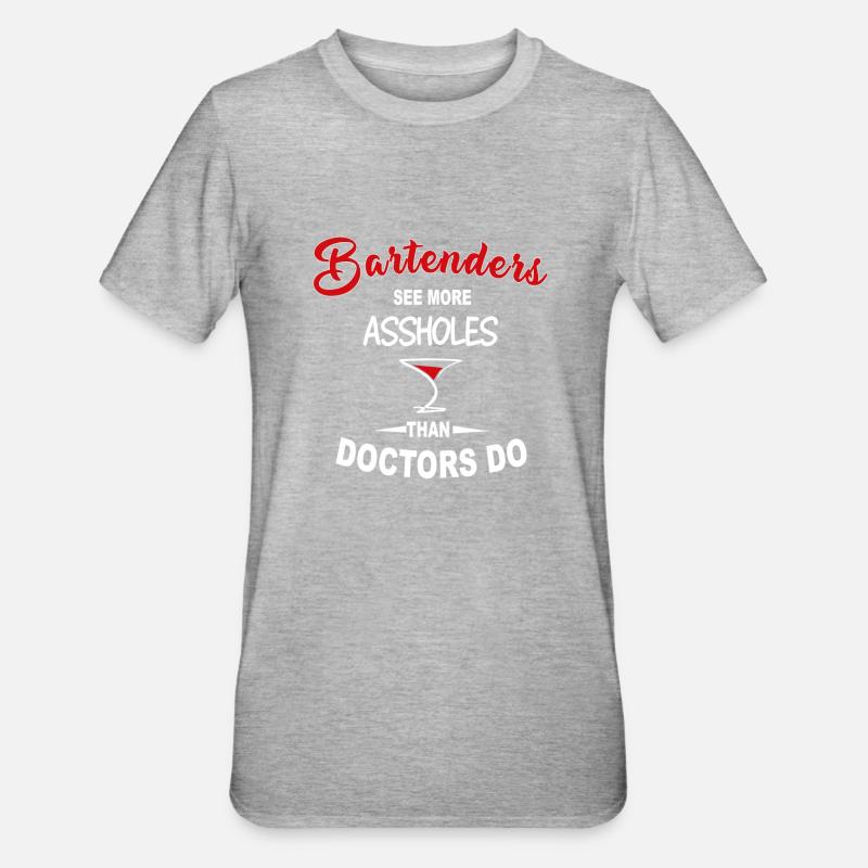 Bartender Funny tee - T-shirt polycoton Unisexe - gris chiné