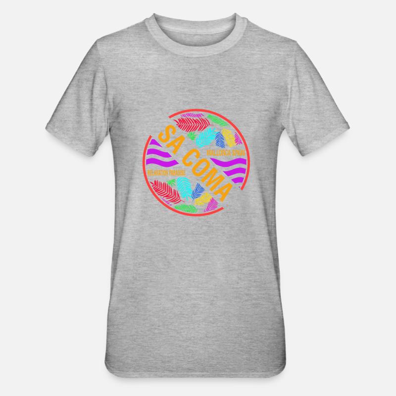 Sa Coma Mallorca Spanien Balearen Urlaub - Unisex Polycotton T-Shirt - Grau meliert