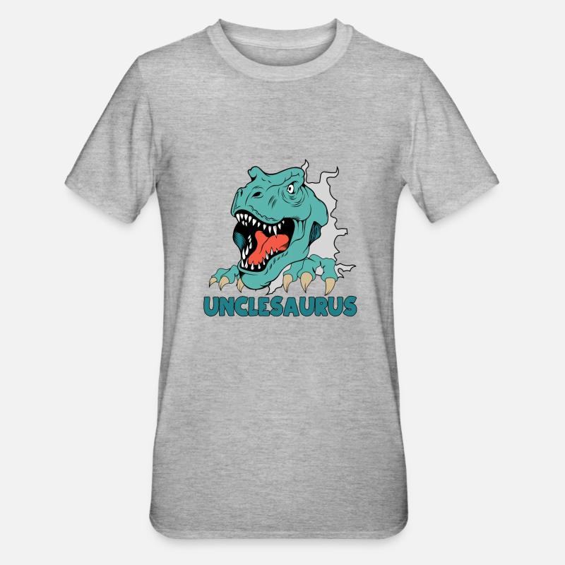 Oncle Saurus - T-shirt polycoton Unisexe - gris chiné