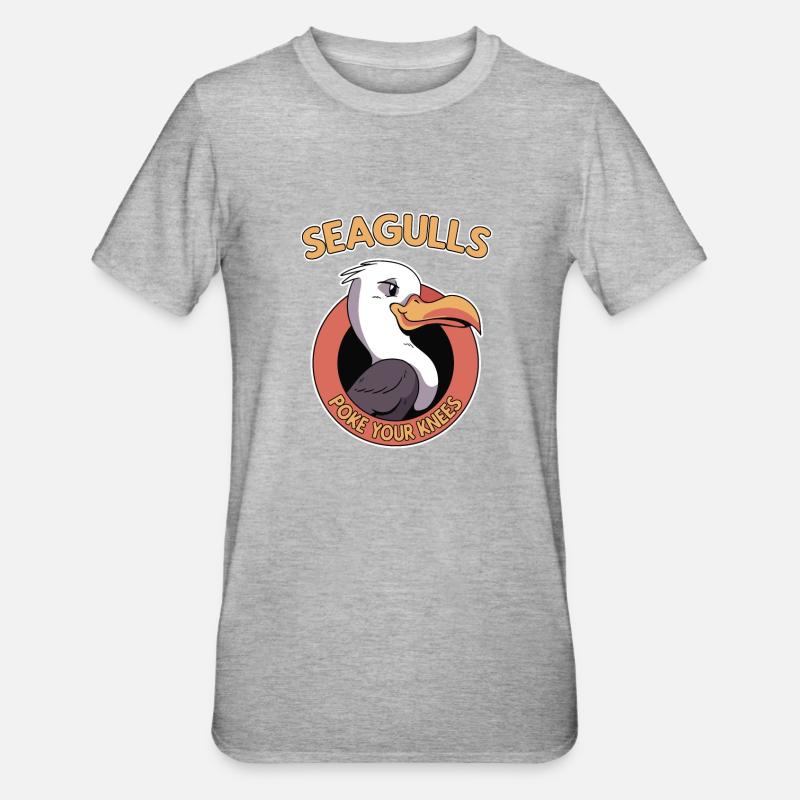 Måger stikke dine knæ måge måge - Unisex polycotton T-shirt - grå meleret