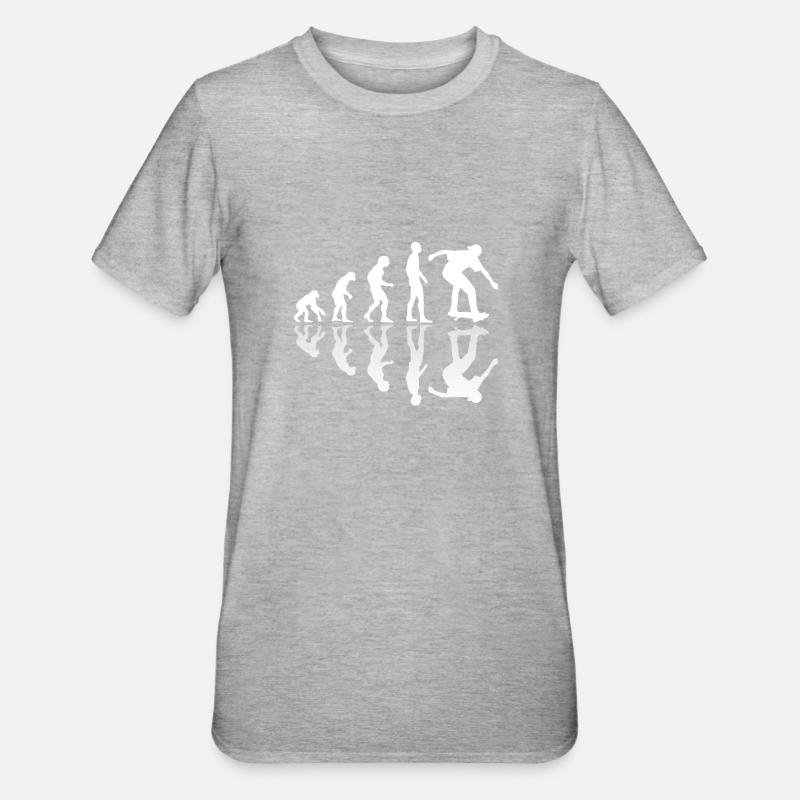 Skateboard Evolution Skater Skating - T-shirt polycoton Unisexe - gris chiné