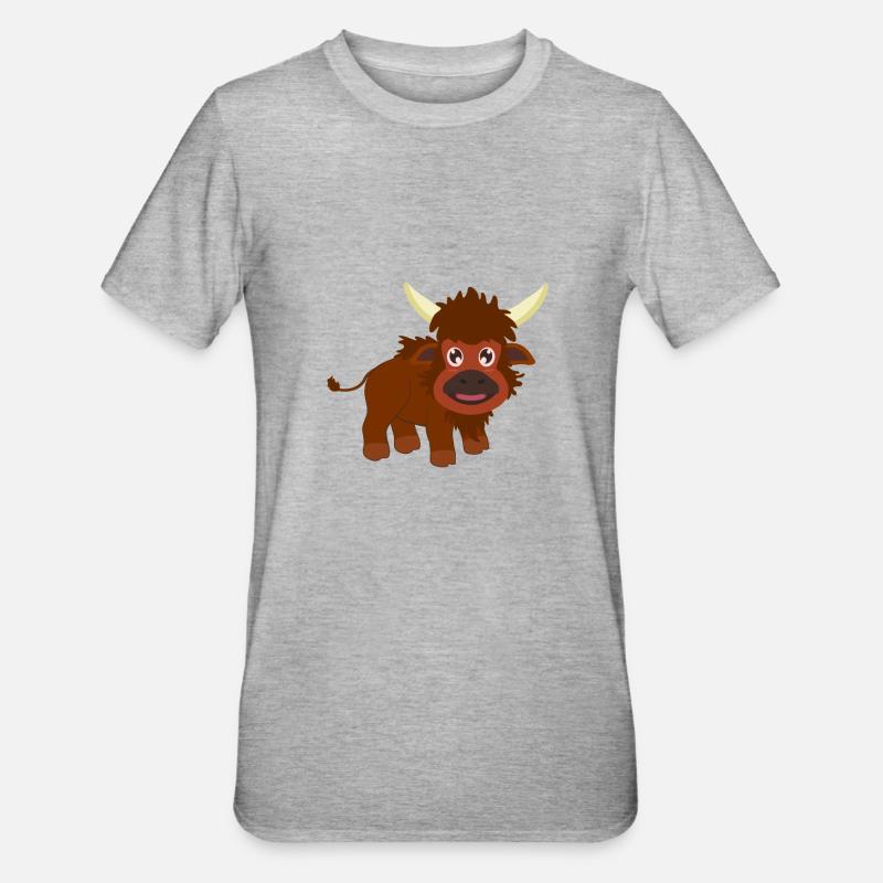 Bison bison - T-shirt polycoton Unisexe - gris chiné