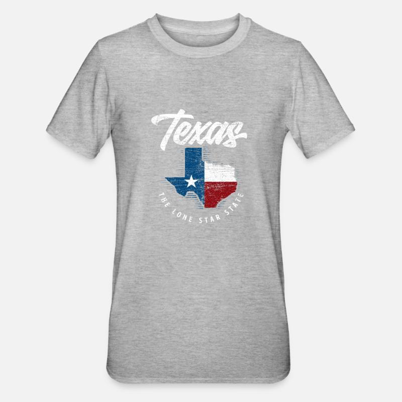 État du Texas - T-shirt polycoton Unisexe - gris chiné