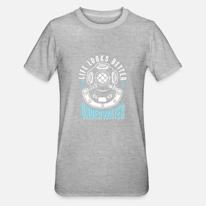 Plongée Plongée Apnée Plongée - T-shirt polycoton Unisexe - gris chiné