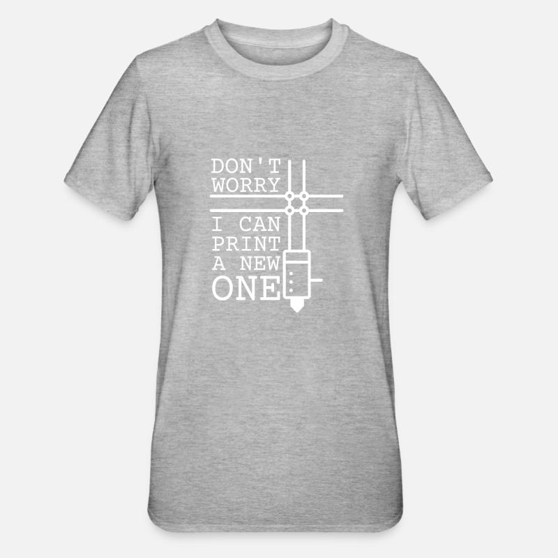 Impression 3D filament 3D d'imprimante 3D - T-shirt polycoton Unisexe - gris chiné