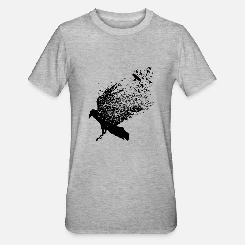 Vikings - Walhalla ravens graphic - Unisex Polycotton T-Shirt - heather grey