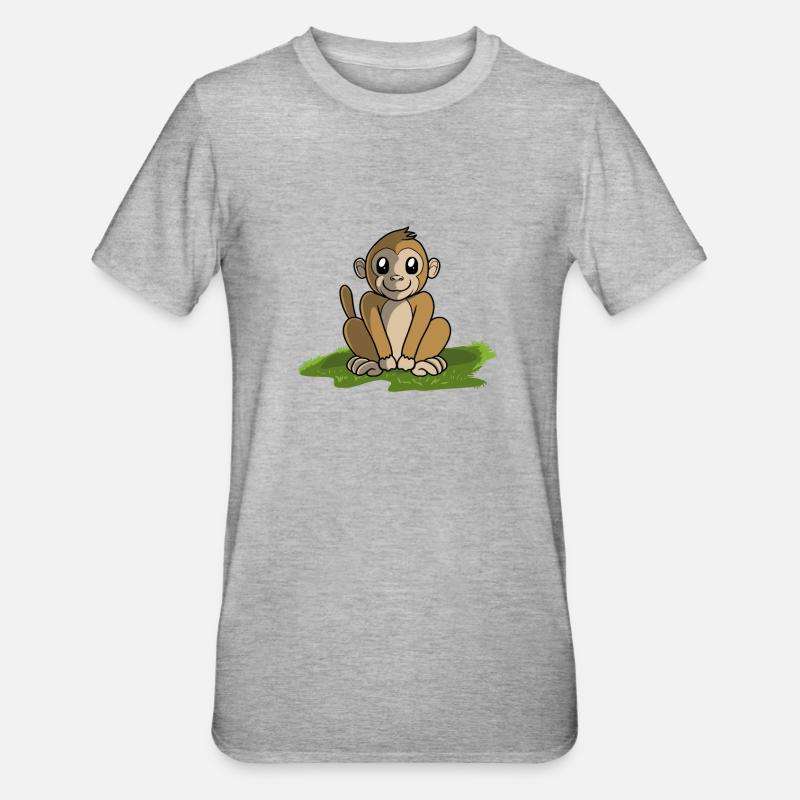 Singe singe - T-shirt polycoton Unisexe - gris chiné
