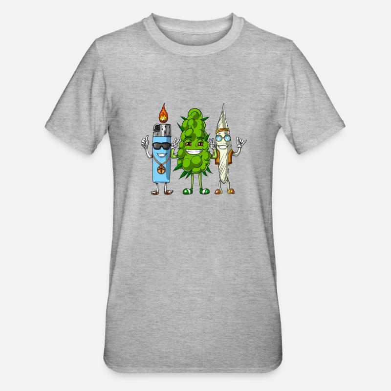 Joint de briquet Weed Bud - T-shirt polycoton Unisexe - gris chiné