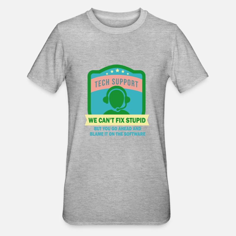 It Support Mitarbeiter - It-Support - Unisex Polycotton T-Shirt - Grau meliert
