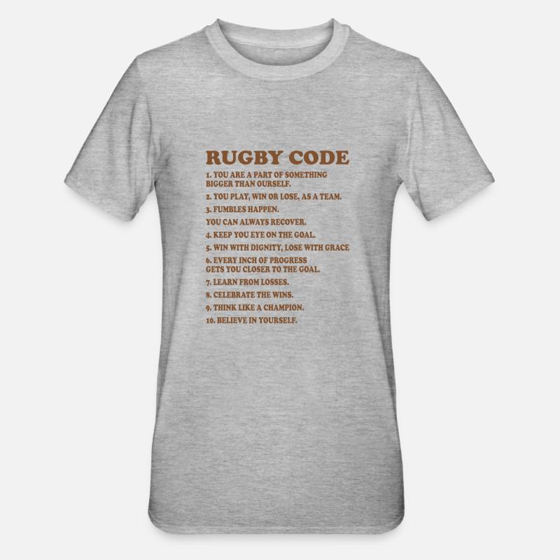 RUGBY CODE TEAM COACH - T-shirt polycoton Unisexe - gris chiné