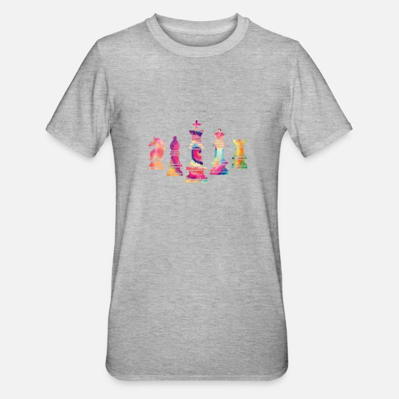 Tournoi d'échecs d'échecs - T-shirt polycoton Unisexe - gris chiné