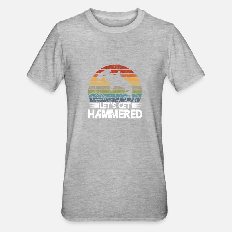 Hammerhai Requin Plongée Apnée - T-shirt polycoton Unisexe - gris chiné
