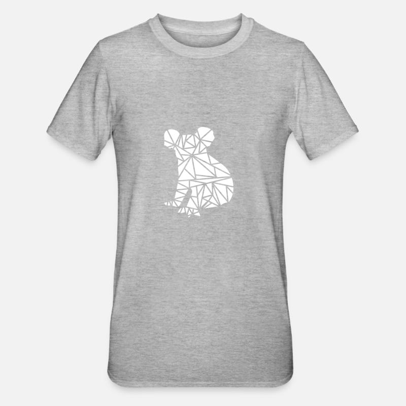 sitzender Koala - Unisex Polycotton T-Shirt - Grau meliert