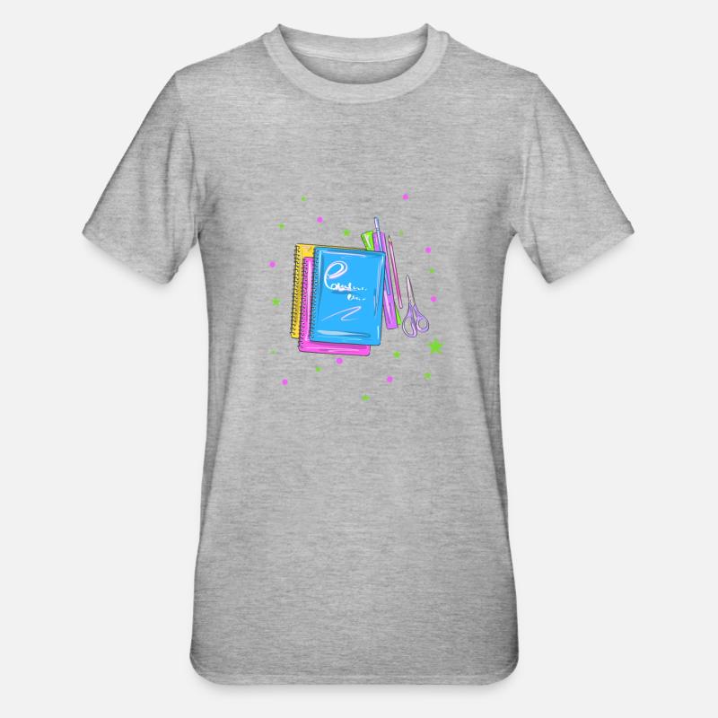 Schule Schulhefte Stifte - Unisex Polycotton T-Shirt - Grau meliert