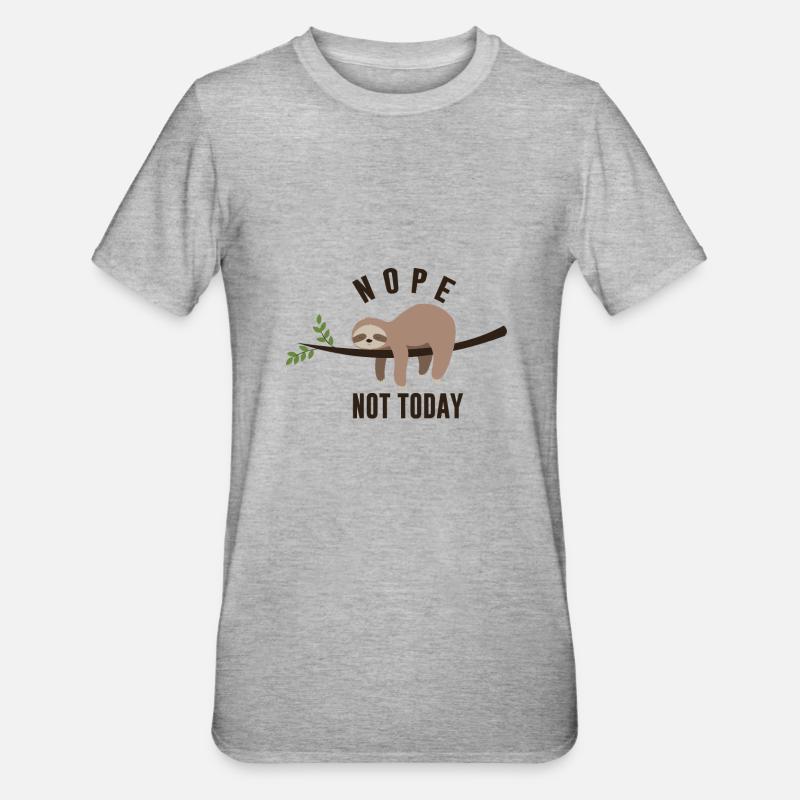 Keep Calm And Sloth On - Unisex Polycotton T-Shirt - Grau meliert