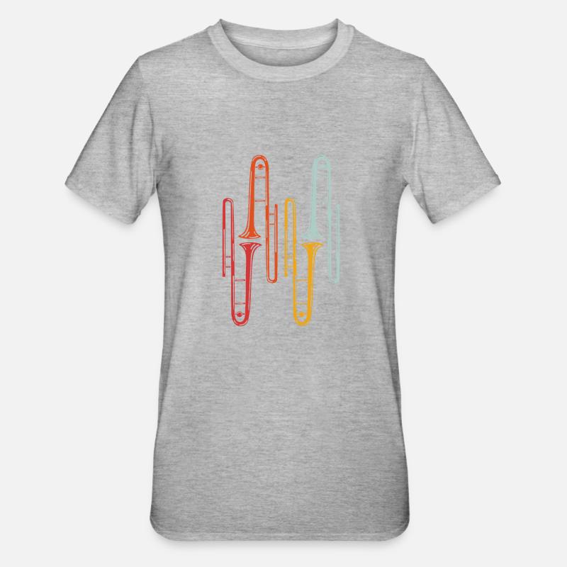 Instrument de trombone - T-shirt polycoton Unisexe - gris chiné
