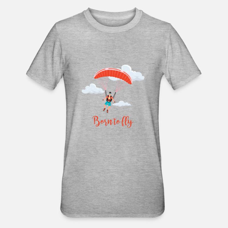 Parachutisme et parachutisme - T-shirt polycoton Unisexe - gris chiné