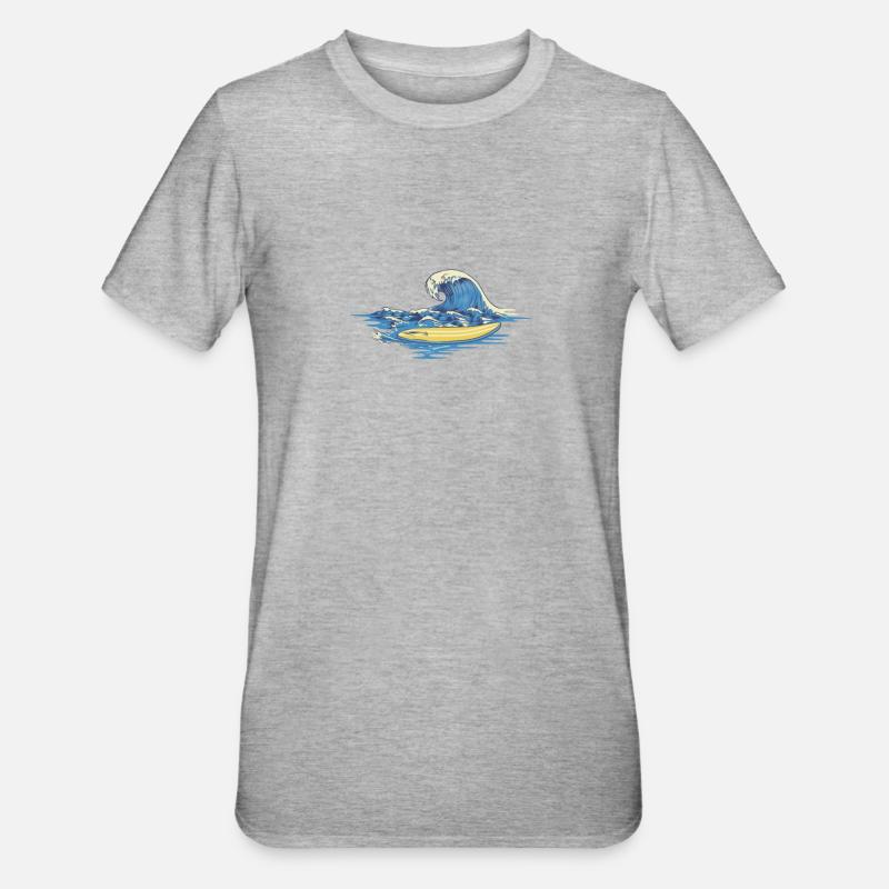 Surf surf - T-shirt polycoton Unisexe - gris chiné