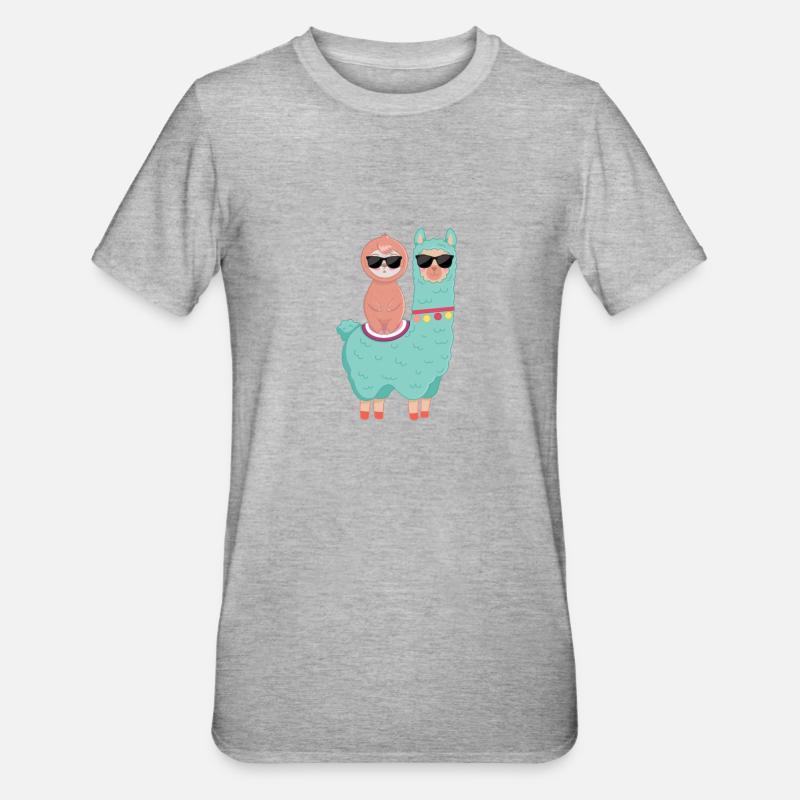 Sloth llama - Unisex Polycotton T-Shirt - heather grey