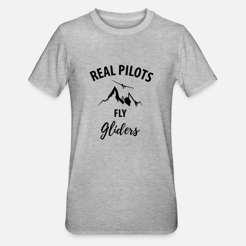 Glider gliding glider pilot pilot - Unisex Polycotton T-Shirt - heather grey