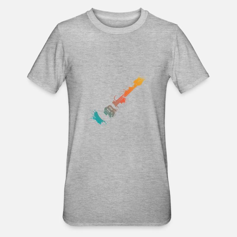 Splash de guitare électrique - T-shirt polycoton Unisexe - gris chiné