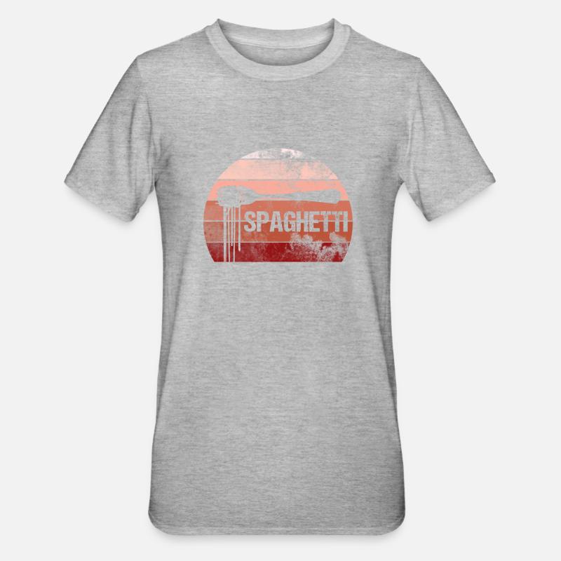 Gabel Spaghetti Retro - Unisex Polycotton T-Shirt - Grau meliert