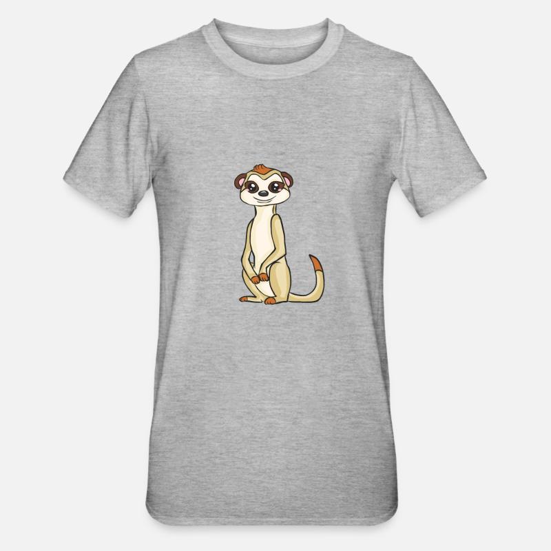 Erdmännchen - Unisex Polycotton T-Shirt - Grau meliert