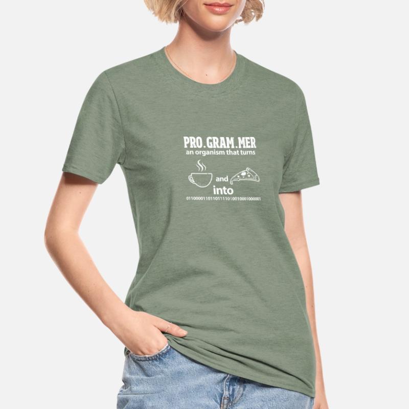 Le programmeur convertit le café et la pizza en code T-shirt polycoton Unisexe