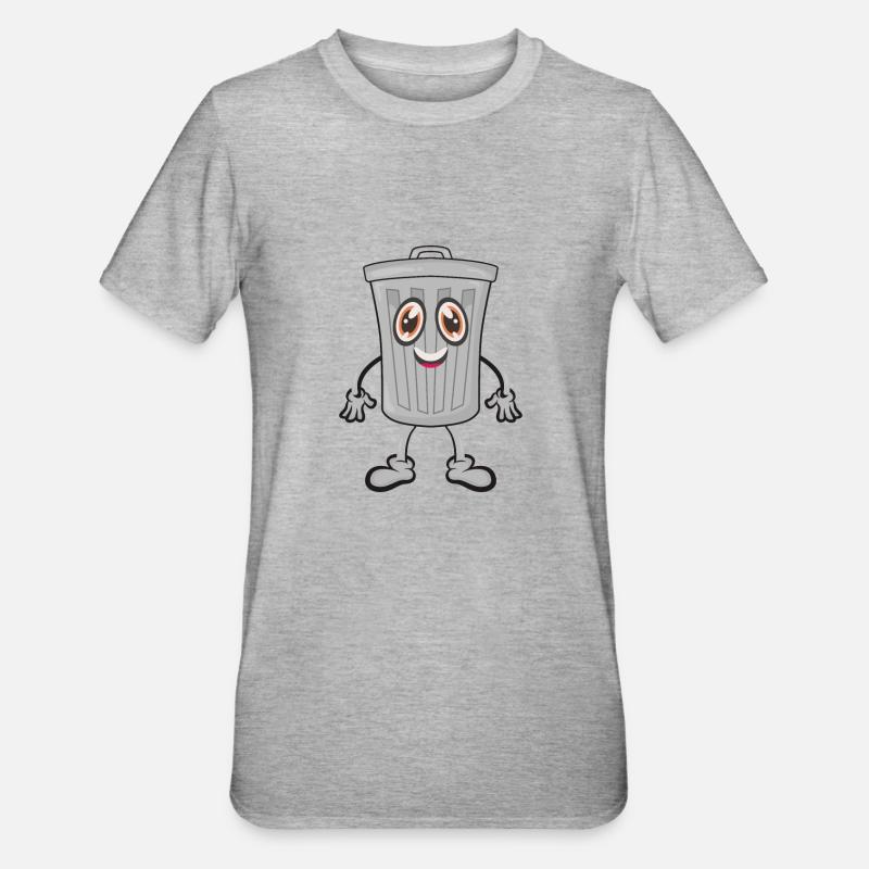 Müll Mülleimer - Unisex Polycotton T-Shirt - Grau meliert