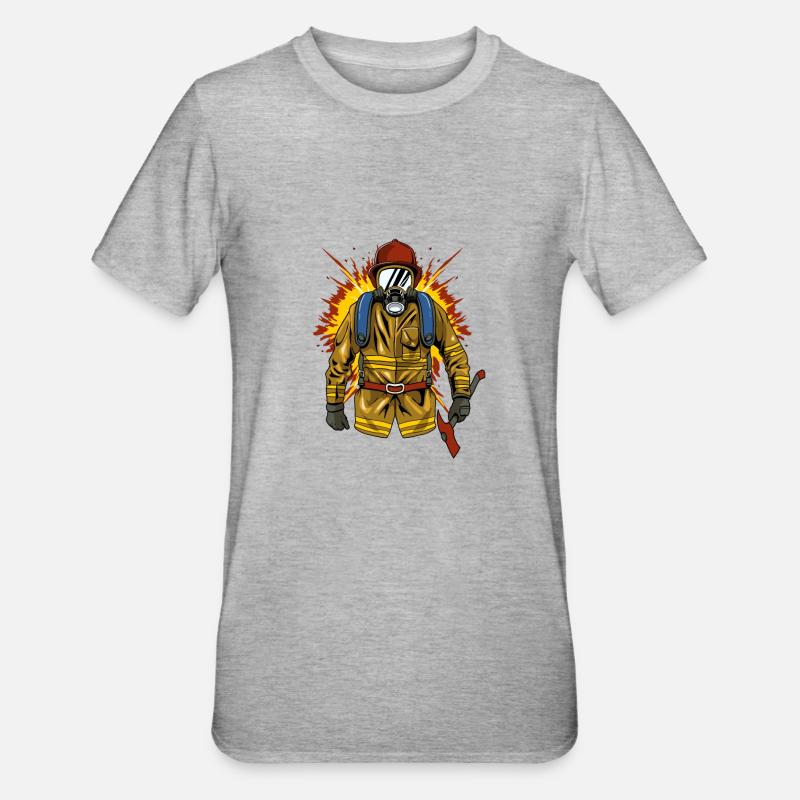Pompier pompier pompier - T-shirt polycoton Unisexe - gris chiné
