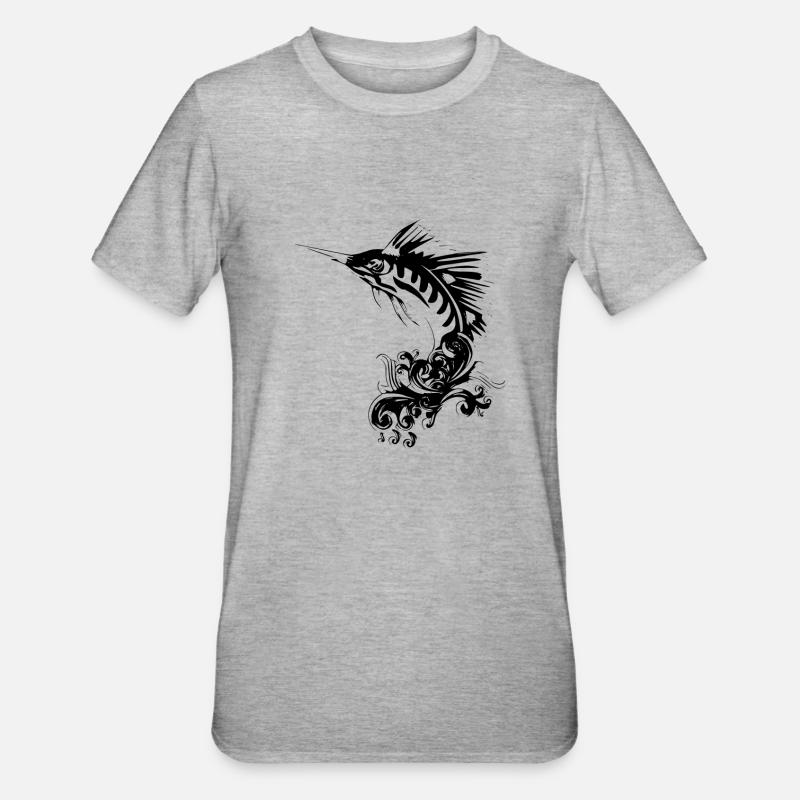 Fächerfisch - Unisex Polycotton T-Shirt - Grau meliert