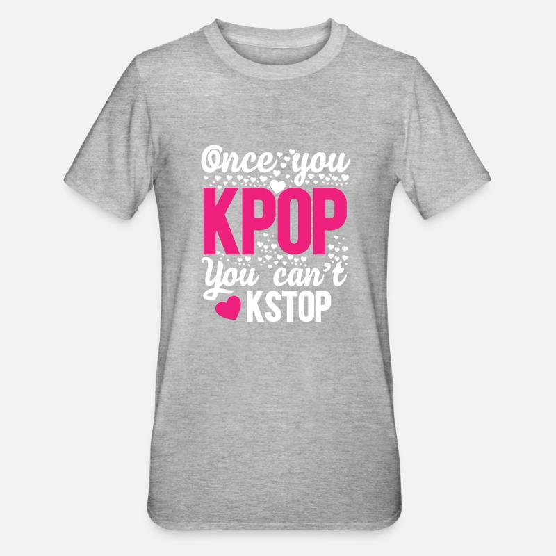 une fois que vous kpop vous pouvez t kstop - T-shirt polycoton Unisexe - gris chiné